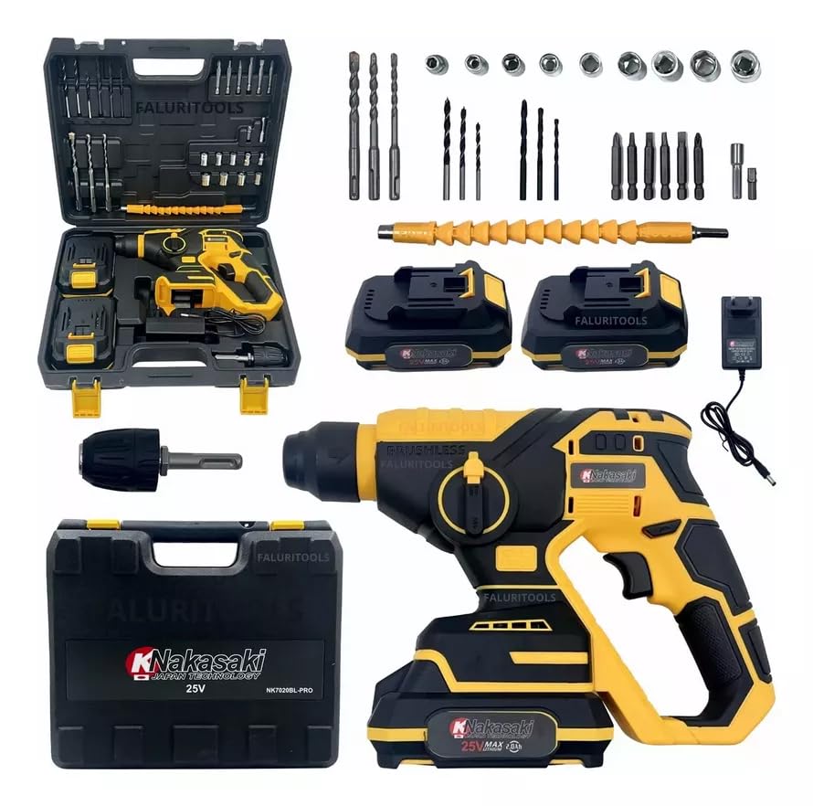 NAKASAKI Furadeira De Impacto Martelete Rotativo Perfurador 25V